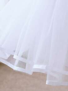 白色黑色洛丽塔可爱无骨蓬蓬裙角色扮演衬裙女式衬裙芭蕾舞裙配缎带秋装女士 - 白色 - 查看 4