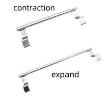 1pc/2pcs Stainless Steel Towel Rack, Over The Door Towel Hanger, Kitchen Accessories, Home Organization, No Drilling Cabinet Cloth Hanging Rack, Single Bar Kitchen Towel Holder