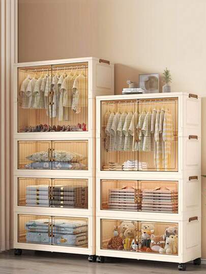 Organizador de armario con 5/4/3/2/1 niveles, organizador de almacenamiento para el armario, estantería para zapatos, organizador de maquillaje, organizador de ropa, gabinete de almacenamiento, cómoda para dormitorio y cajones