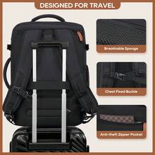 Melalenia 2PCS Travel Backpack Luggage Waterproof Airline Aprroved Carry-On With Toiletry Bag USB Port Comfortable - Black - View 5