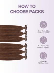 F-Type Natural Black Straight Human Hair Extensions, Invisible Flat Hair Extensions - S4 - View 4