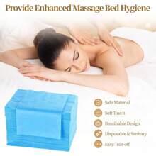 Disposable Bed Sheets 31" X 71" Massage Bed Sheets Non-Woven Fabric SPA Bed Cover Breathable Suitable For Massage, Beauty, Tattoo (Blue) - Multicolor - View 3