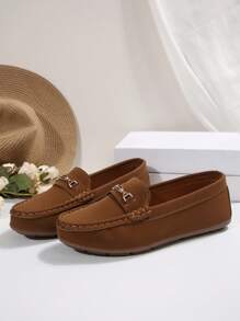 Plus Size Women's Flat Slip-On Shoes, Beach, Casual, Vacation, Home, Outdoor, Gold Chain Decor, Versatile, Comfortable, Soft, Anti-Slip - Brown - View 7