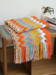 1 pieza Manta de punto, apta para oficina, siesta, sofá, uso en el coche - naranja - Ver 3