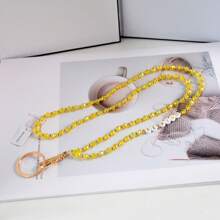 1 Piece Crystal Beads Work Id Lanyard Be Kind Letter Mobile Phone Chain Women's Cute Teacher Lanyard Key Chain Necklace Id Badge Glasses Mask Chain - Multicolor - View 19