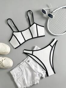 Women Basics Mono Swimwear For Summer Days From Poolside To Beachside, Basic Elegant Bikini Sexy Croptops Vest. Beachwear
