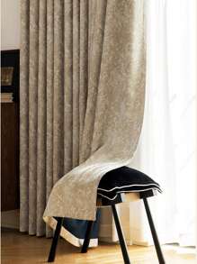 1 件装高档提花遮光窗帘,适用于豪华客厅、卧室、别墅阳台,高品质遮光窗帘,长 84 英寸 - 駝色 - 查看 7