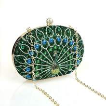 閃閃發光、閃閃發亮、優雅、精美時尚綠色鑽石裝飾女士晚禮服晚宴包,派對女孩晚宴包,適合女性參加聚會、婚禮、舞會、晚宴/宴會,是女性最佳禮物 - 綠色 - 查看 6