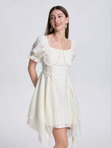 法式白色高级连衣裙女装夏季2025新款公主裙温柔甜美多巴胺长裙