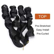 French Curly Braiding Hair 24 Inch 1/3/8Packs Curly Braiding Hair Pre Stretched French Curls Braiding Hair French Curl Crochet Braids Loose Wavy Curl Braiding Hair Extensions