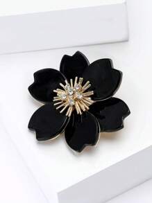 Broche de flor de acrilico con rhinestones elegante para hombres, accesorio de alfiler para traje, regalo para fiestas y recepciones