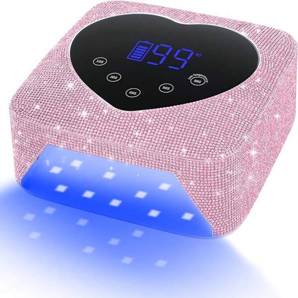 72W UV Nail Lamp For Gel Nails With 5 Timer Settings, Touch Control And Auto Sensor, Cordless Rechargeable Nail Gel Curing Dryer, Professional LED Nail Lamp For Salon And Home Use