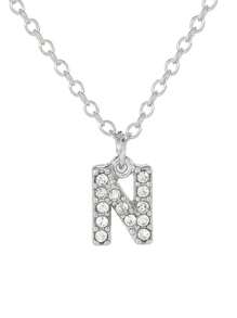 1 件时尚简约 24 个字母合金锆石项链，适合男士、女士、情侣日常佩戴 - A3120 - 查看 30