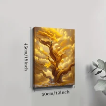 1Pc Framed Canvas Poster, Money Tree Money Falling Wall Art Canvas Paintings, Ideal Gift For Bedroom Living Room Corridor, Wall Art, Wall Decor, Winter Decor, Room Decoration