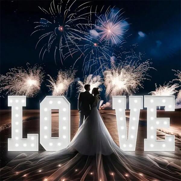 1pc 3ft Giant White LED Lighted Letter Sign Box, White Illuminated 3D Alphabet A-Z, Large Light Up Letter Boxes For Party Decor, Ideal For Outdoor Party, Birthday, Graduation, Wedding - Perfect For Holiday Celebrations And Anniversary Events