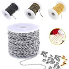 5m/Lot Gold Black Bronze Silvery Color Metal Ball Bead Chains 1.2-4mm For DIY Necklaces Jewelry Making Findings Accessories - Multicolor - View 7