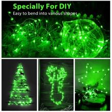 LED 灯串 20m200LED 暖白色白色多色童话灯，USB 电源供电童话灯串，防水银线铜线灯串适用于 DIY 婚礼宿舍、卧室、派对、花卉装饰、生日装饰、校园装饰、节日装饰、庭院花园装饰等 - 綠色 - 查看 4