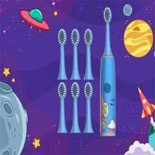 Cepillo de dientes eléctrico a batería serie espacial con 3-7 cabezales de repuesto de cerdas suaves, suave para las encías, ideal para la higiene oral diaria, gran regalo para los padres (baterías no incluidas) - Multicolor - Ver 13