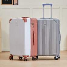 24-Inch Men's Suitcase Trolley Case Travel Luggage With Password, Large Capacity Hardcase, Sturdy Essential For Traveling - Silver - View 4