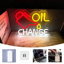 Oil Change Neon Sign Garage Car LED Signs For Wall Decor Automobile Repair Shop Man Cave Auto Room Workshop Garage Accessories USB Powered - Multi-color light - View 7