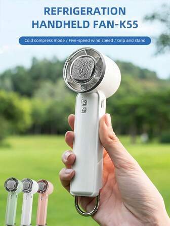 便携式手持冷却风扇，半导体冰冷风扇，台扇，高风量，5 档可调，户外 USB 迷你风扇登山扣，适用于室内/办公室/购物/户外活动
