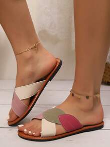 2-25cm Summer New Women Leaf Shaped Flat Slippers Comfortable Fashion Beach Sandals Outdoor Casual House Slippers