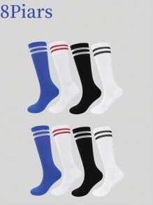 16pcs/12pcs/8pcs/4pcs/1 Pair Kids Football Basketball Running Cycling Training Socks, Girls Long Tube Socks, Boys Moisture Wicking Breathable Sports Socks - Multicolor - View 69