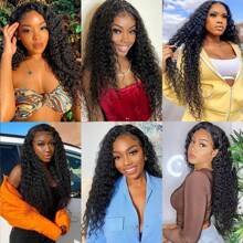 12A Braziliaanse Afro Kinky Krullend Haar Weefbundels 100% Menselijk Haar Natuurlijk Zwart Krullend Haarverlenging Water Diep Remy Dubbele Weft