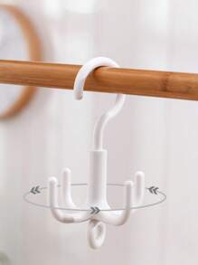 1 件 5 钩旋转衣柜衣架，多功能支架，可挂包、皮带、围巾、领带、家居收纳整理器 - 白色 - 查看 4