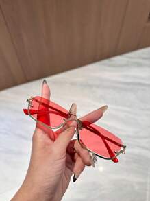 1 Stück Damen modische kleine rechteckige Brille, geeignet für Outdoor-Radfahren, Autofahren, Angeln für Sommerurlaub am Strand, Outdoor, Reisen