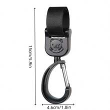 2pcs/Set Cartoon Metal Storage Hooks For Baby Stroller: Heavy-Duty Nylon Webbing Clips, Metal Hooks, Cartoon-Style Design, Strong Load-Bearing For On-The-Go Baby Travel, Hands-Free Stroller Organization, Easy Accessory Clips For Diaper Bag, Bottle, Toy, Pacifier, Car Seat, And Mall Visits, Perfect Spring Gift For Parents, Lightweight, Secure, Convenient - Multicolor - View 4