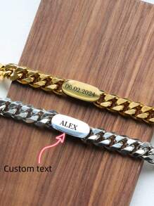1 pieza Pulsera con nombre personalizado, pulsera original personalizada para hombres, regalos de aniversario para novios, padres, esposos, regalos de cumpleaños, regalos del Día del Padre