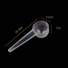 10g Cuchara, 20ml Cuchara transparente con fondo para detergente en polvo, Cuchara para proteína en polvo, Empacado individualmente, Útiles escolares