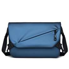 Men's Solid Color Flap Crossbody Multi-Function Pouch
