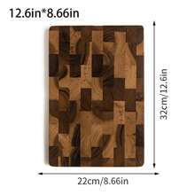 1 件像素风格木制切菜板，玫瑰木几何图案切菜板，家庭用厨房准备板 - 彩色 - 查看 12