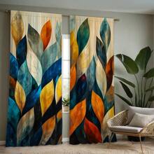 两片装多色树叶印花窗帘，采用3D数码印花技术，适用于客厅、卧室、阳台、书房等场所。轻薄窗帘面料，可用于阳台和书房装饰。 - 彩色 - 查看 6