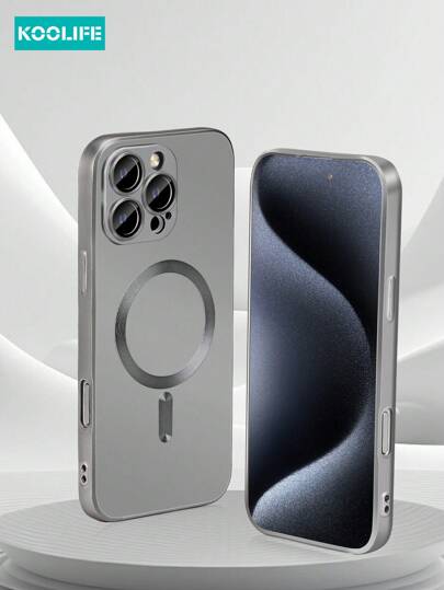 1pc Koolife Magnetic Wireless Charging Magsafe Soft Silicone Phone Case, Ultra-Thin Matte Finish, Anti-Drop Metal Coating, Full Camera Protection, One-Piece Button Design, Compatible With IPhone 17 Pro Max/17/17 Pro/17 Air/11/12/12 Pro/12 Pro Max/13/13 Pro/13 Pro Max/14/14 Plus/14 Pro/14 Pro Max/15/15 Pro/15 Plus/15 Pro Max/16/16 Pro/16 Plus/16 Pro Max