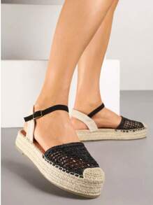 Women's Platform Sandals, Platform Espadrilles With Non-Slip And High-Quality Soles, With Very Fashionable Hollow Embroidery, For Summer Vacations, Ideal For Daily And Dress Wear, Estimated Delivery 1-3 Business Days (Peninsula)