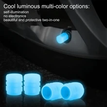 Luminous Valve Caps Fluorescent Night Car Tire Valve Caps Motorcycle Bike Glowing Decor Wheel Nozzles Tyre Cap Car Accessories
