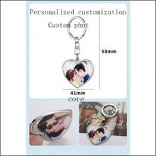 1pc 定制照片 DIY 图案吊坠不锈钢钥匙扣情侣纪念礼物配件吊坠礼物心形圆圈可选，适合节日礼物母亲节/父亲节/感恩节/教师节/情人节礼物，钥匙吊坠包包配件 - 彩色 - 查看 3