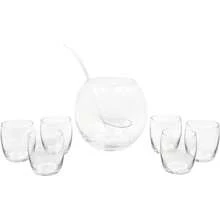 REIMART Set Cristal Ponchera, 6 Vasos Old Fashion Y Cucharón Acrilico - 1 - Ver 2