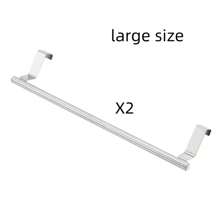 1pc/2pcs Stainless Steel Towel Rack, Over The Door Towel Hanger, Kitchen Accessories, Home Organization, No Drilling Cabinet Cloth Hanging Rack, Single Bar Kitchen Towel Holder