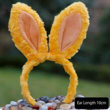 1 Piece Plush Rabbit Ear Hair Hoop Clasp For Girls Young Women Cosplay Headwear - Pink - View 3