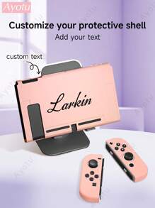 1pc Customizable Text & Name Protective Case Compatible With Nintendo Switch/Switch OLED/Switch Lite, Soft TPU Shell Compatible With Switch Console, Switch Game Accessories, Switch Joy-Con Accessories, Can Charge While Docked, Ideal Gift For Students, Colleagues, Friends, New Year, Back To School