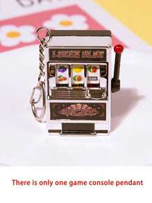 Fashion Black Eight Game Machine Key Chain, Red Dice Pendant, Burgundy Black Braided Rope Creative Niche Personalized Love Tennis Game Machine Woven Mountaineering Retro, Heart-Shaped Accessories Key Chain