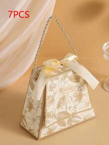 7pcs,Exquisite Wedding Gift Box - Suitable For Candies, Chocolates And Party Decorations - Applicable For Christmas, Easter, Thanksgiving And New Year Celebrations. Suitable For Christmas, Highly Recommended For Thanksgiving