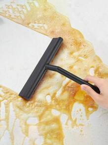 1pc Practical Glass Squeegee, Mirror Scraper, Soap Cleaner Scraper, Tile Cleaning Tool For Bathroom And Kitchen Home Bathroom Decor Fall Decor Back To School - Black - View 6