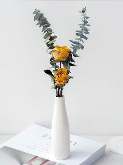 1pc Minimalist Vase ative Dried Flowers, Ins Home Birthday Graduation Back To School Room Supplies Flower Glass view 5