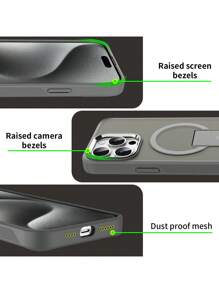 Funda para teléfono con marco de metal a prueba de golpes, acabado mate, soporte plegable y cubierta trasera magnética dura compatible con iPhone 11 12 13 14 15 Pro Max Plus