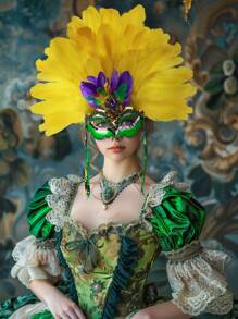 1 st. Elegante veren vermomming masker hoofdtooi, carnaval hoofddeksel, showgirl kostuum accessoires voor vrouwen